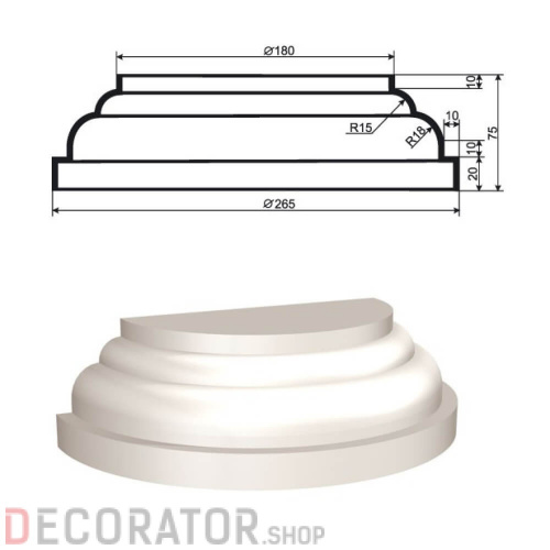 Полуколонна фасадная LEPNINAPLAST КЛВ-155/4 HALF, 132,5*75*90 мм в Курске