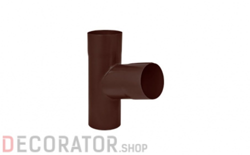 Тройник AQUASYSTEM покрытие PURAL MATT коричневый RAL 8017 D 90 мм в Курске